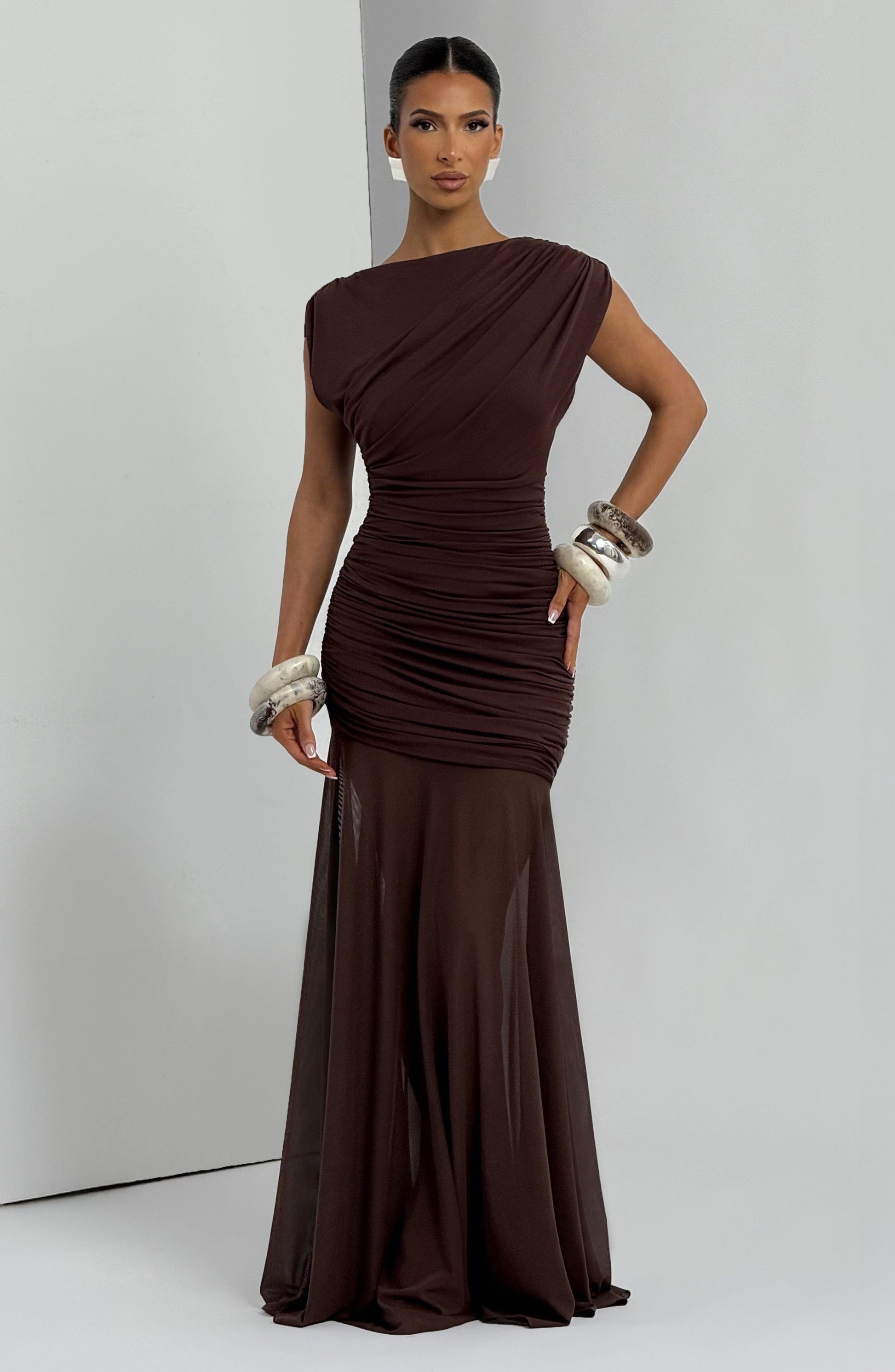 Demelza Maxi Dress Plum Brown