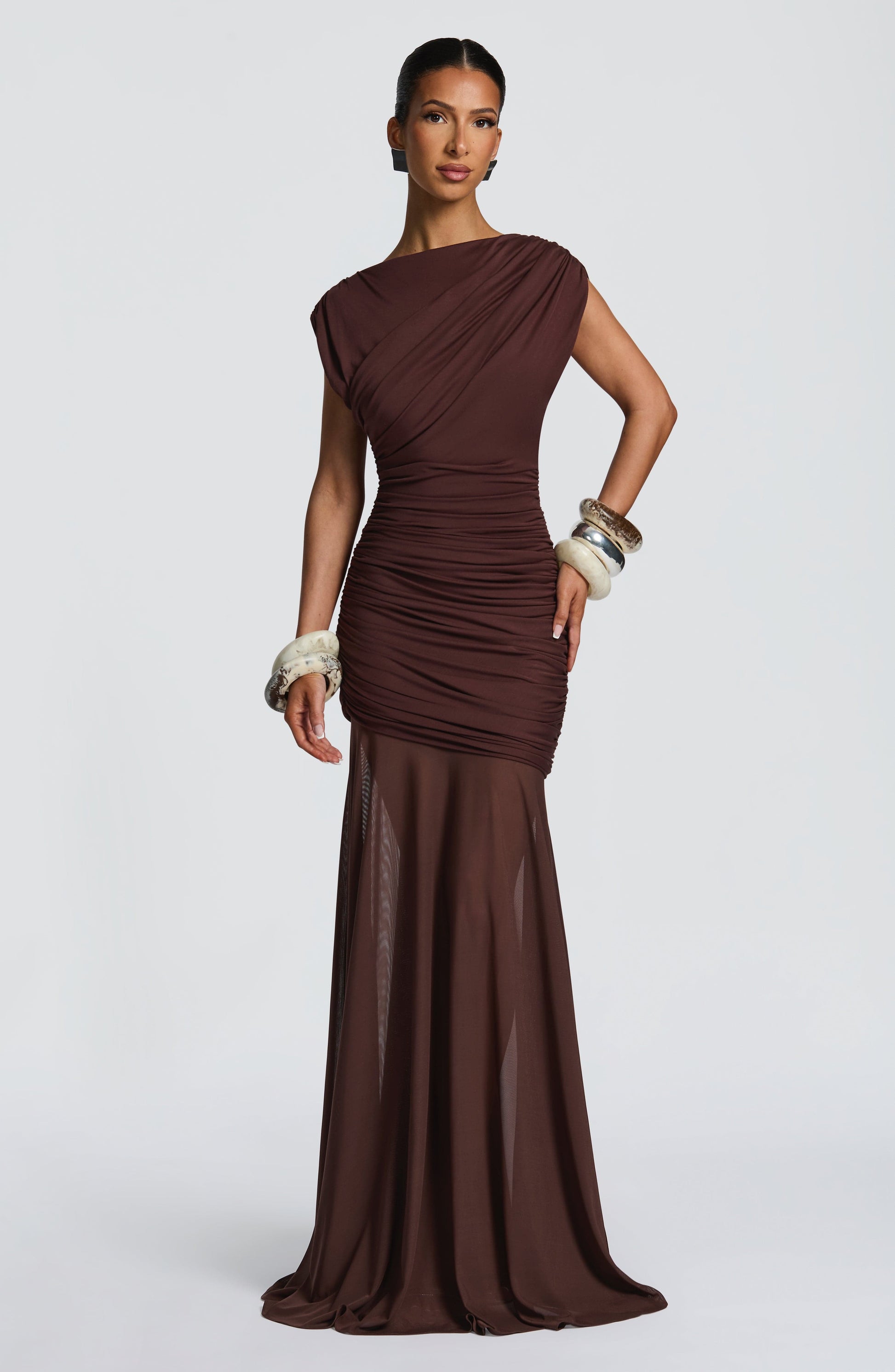 Demelza Maxi Dress Plum Brown