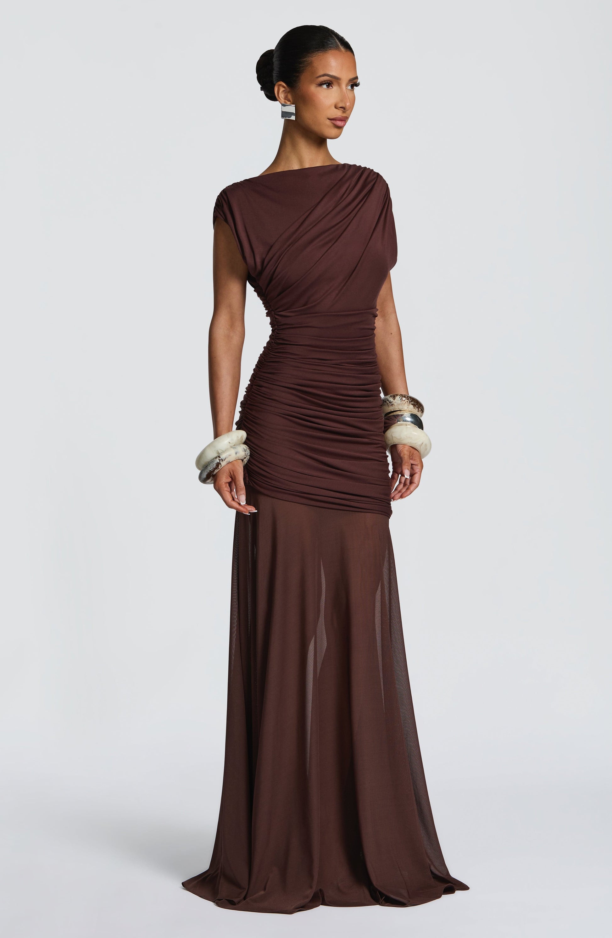 Demelza Maxi Dress Plum Brown