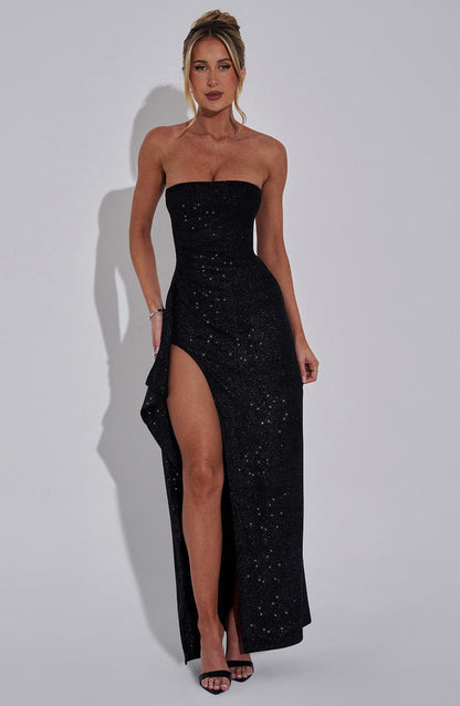Dhalia Maxi Dress Black Sparkle