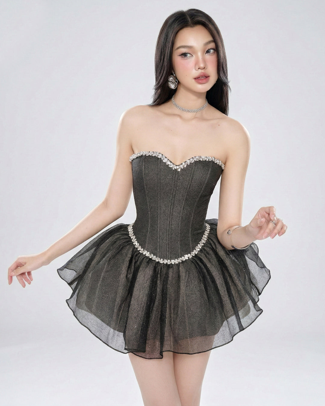 Dorothy Mini Dress Black Sparkle