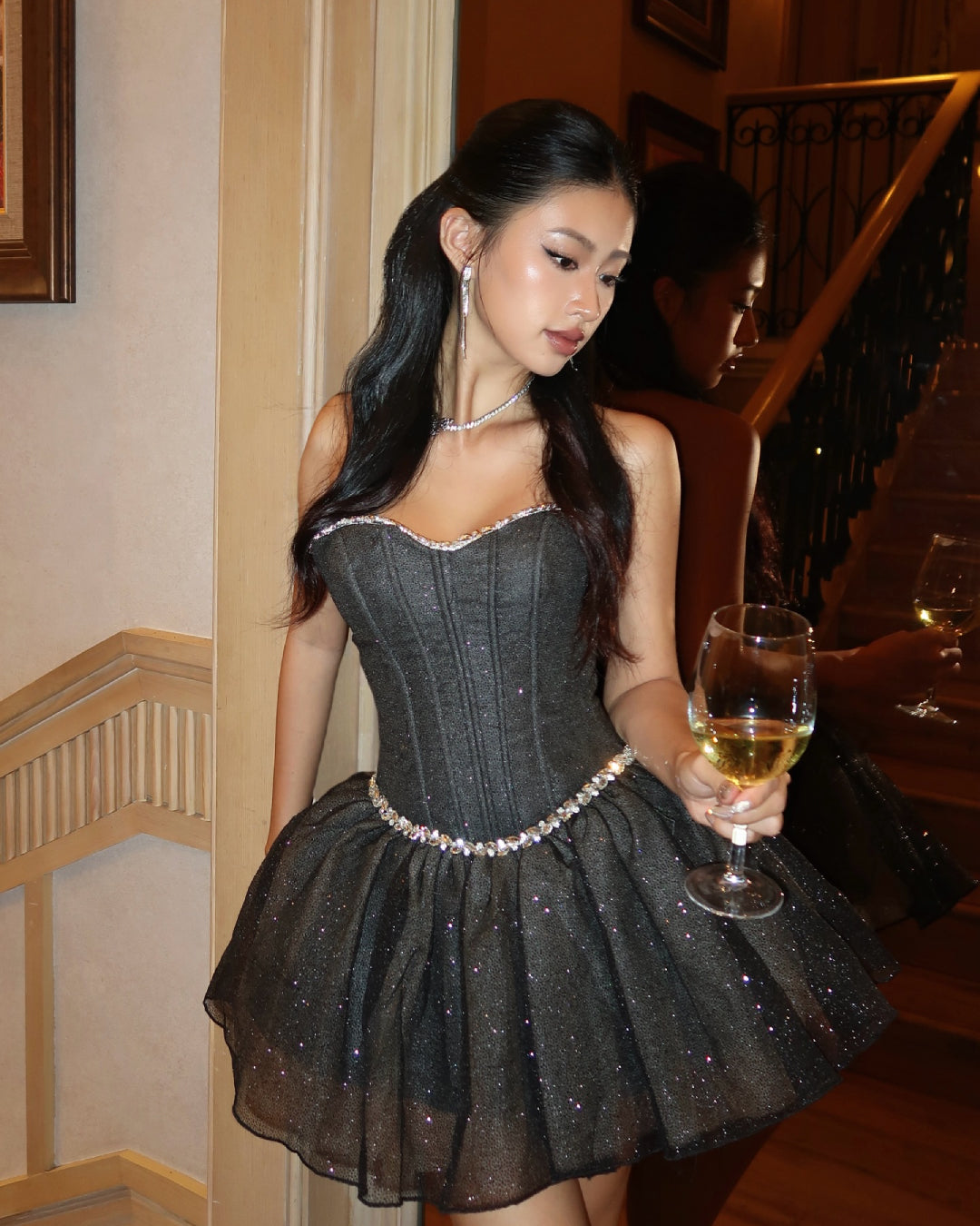 Dorothy Mini Dress Black Sparkle