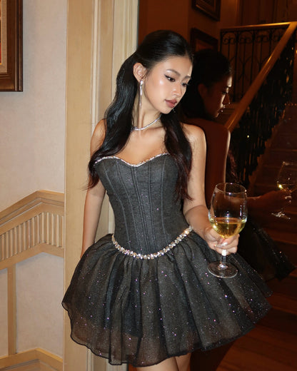 Dorothy Mini Dress Black Sparkle
