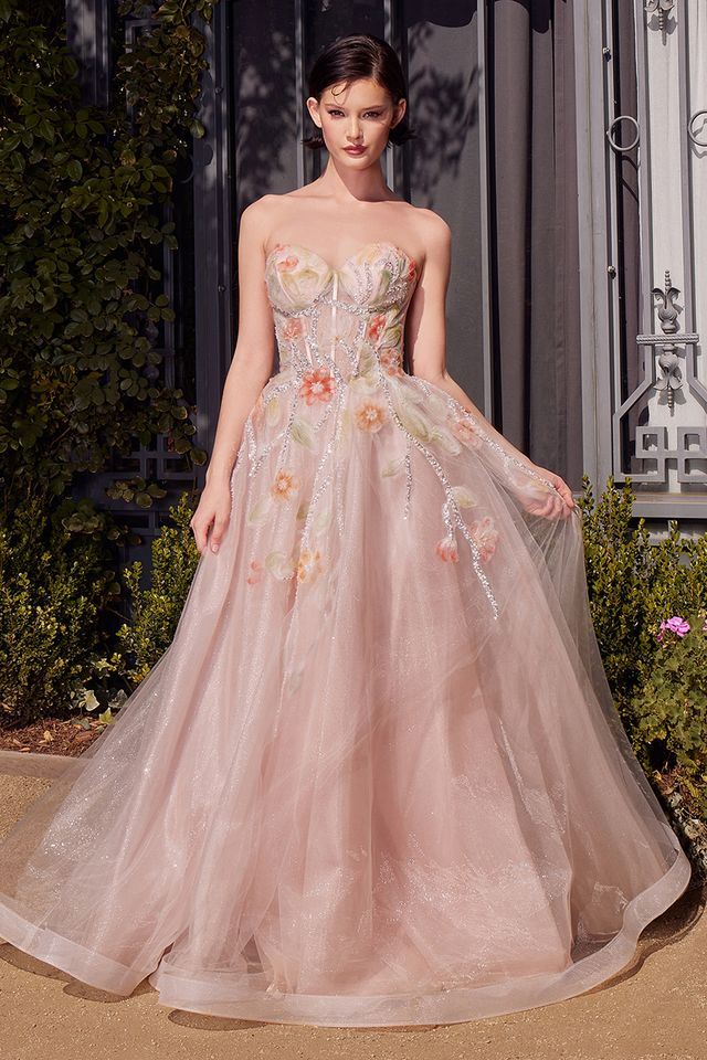 A1383 Watercolor Floral A- Gown Andrea & Leo