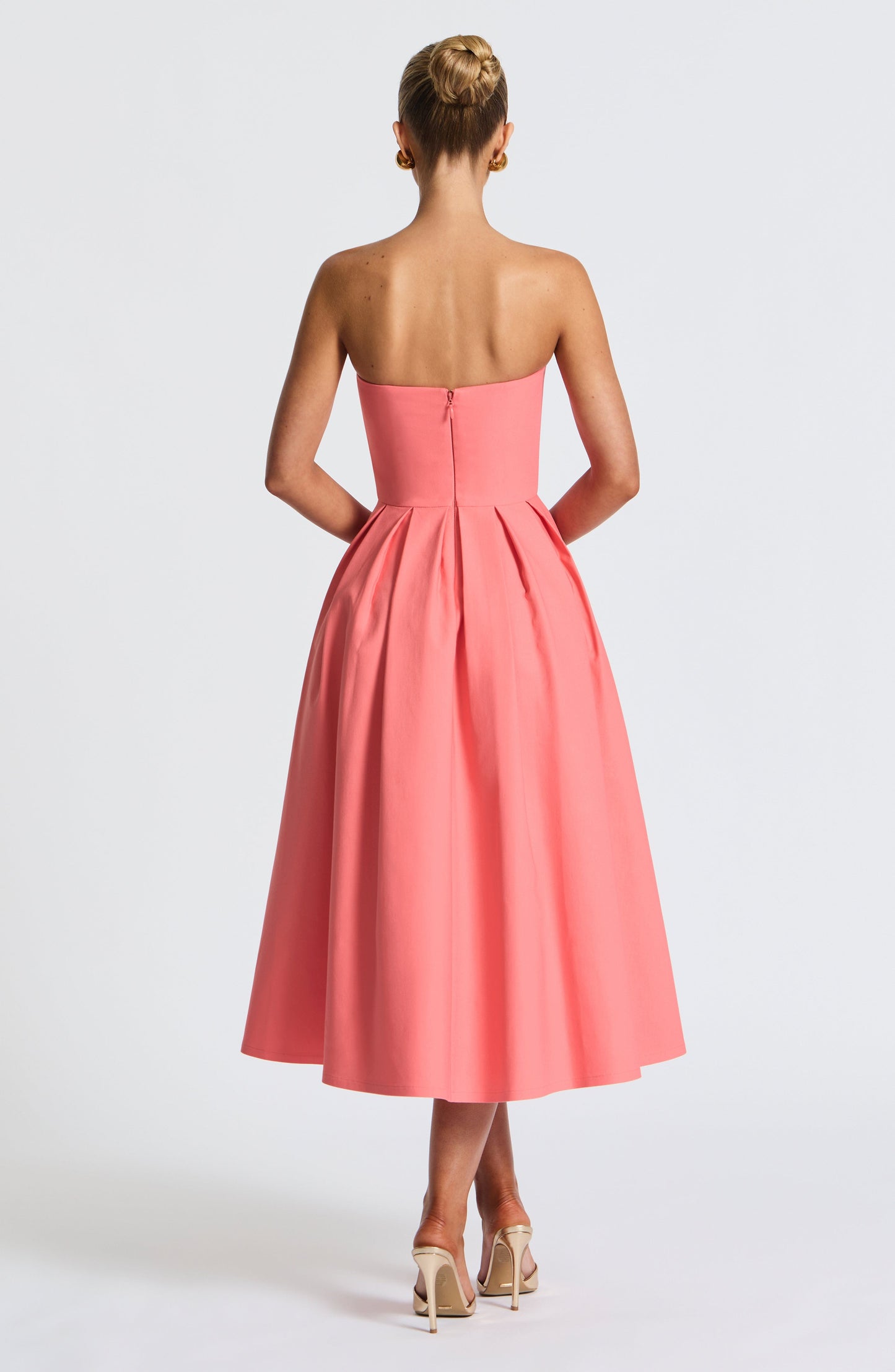 Edith Midi Dress Coral Pink