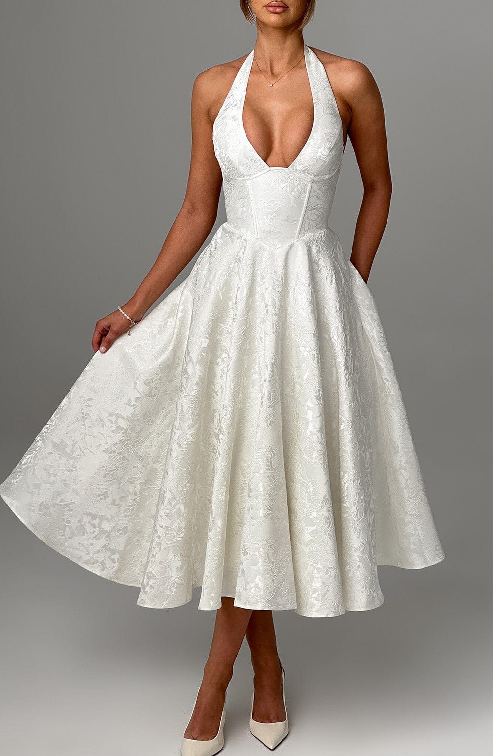 Effie Midi Dress Ivory