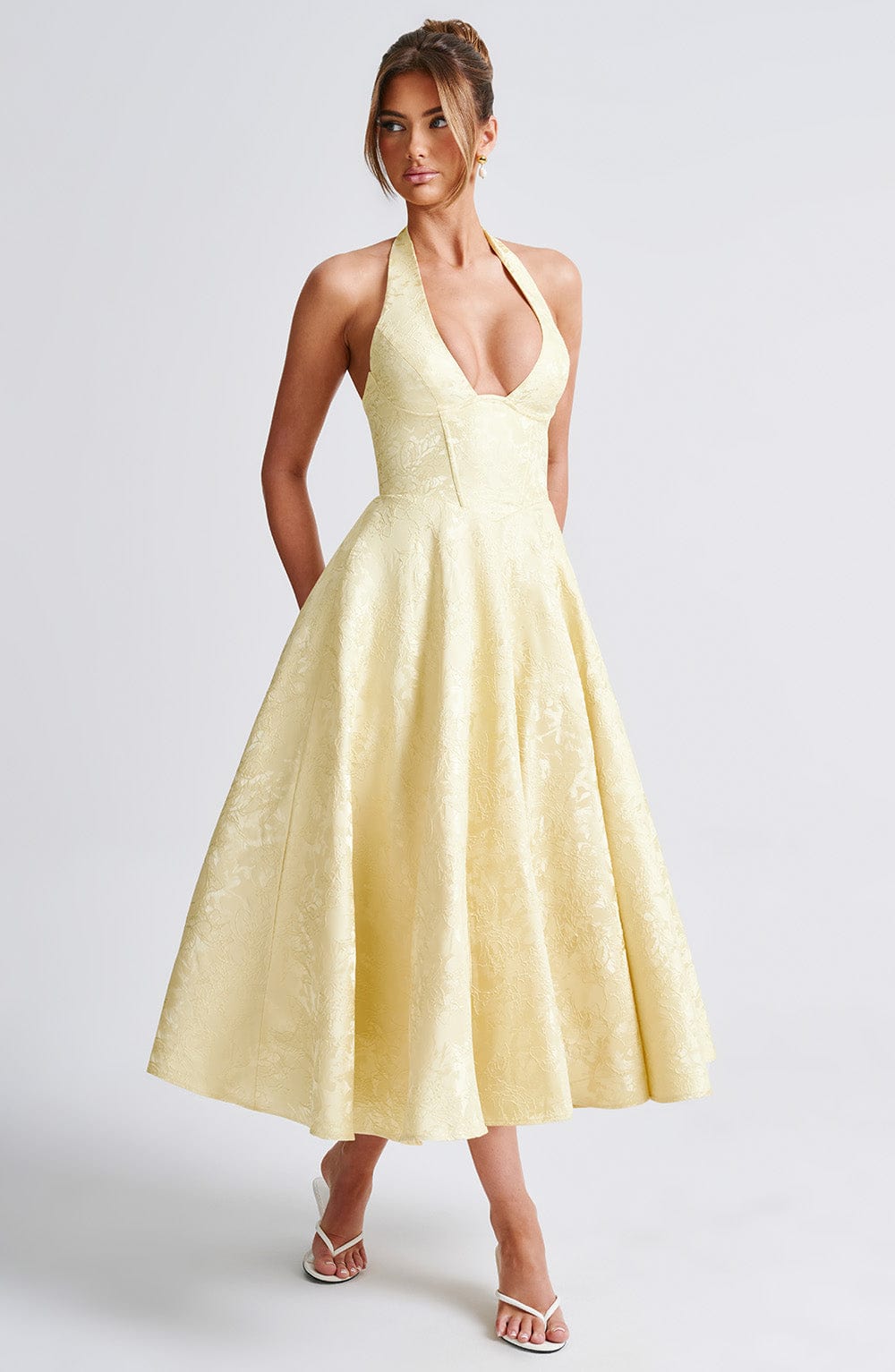 Effie Midi Dress Lemon