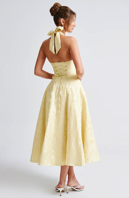 Effie Midi Dress Lemon