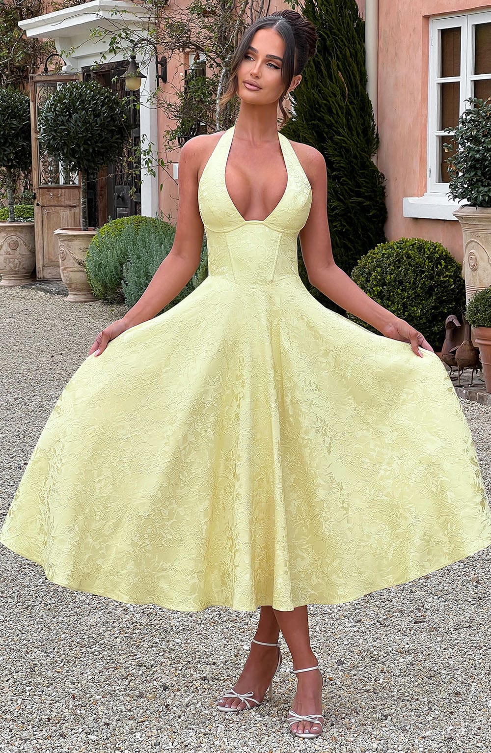 Effie Midi Dress Lemon