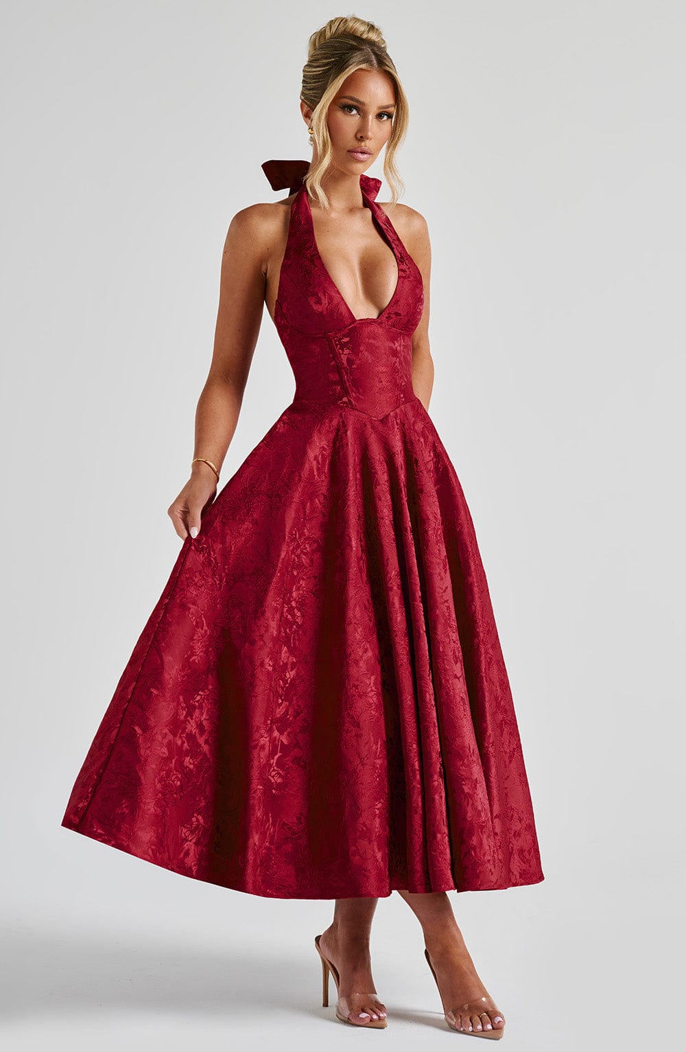 Effie Midi Dress Red