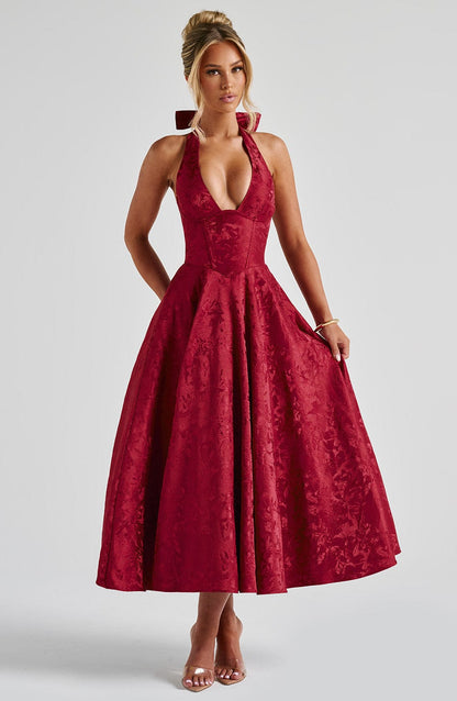 Effie Midi Dress Red
