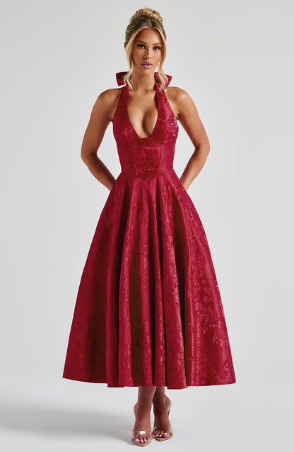 Effie Midi Dress Red
