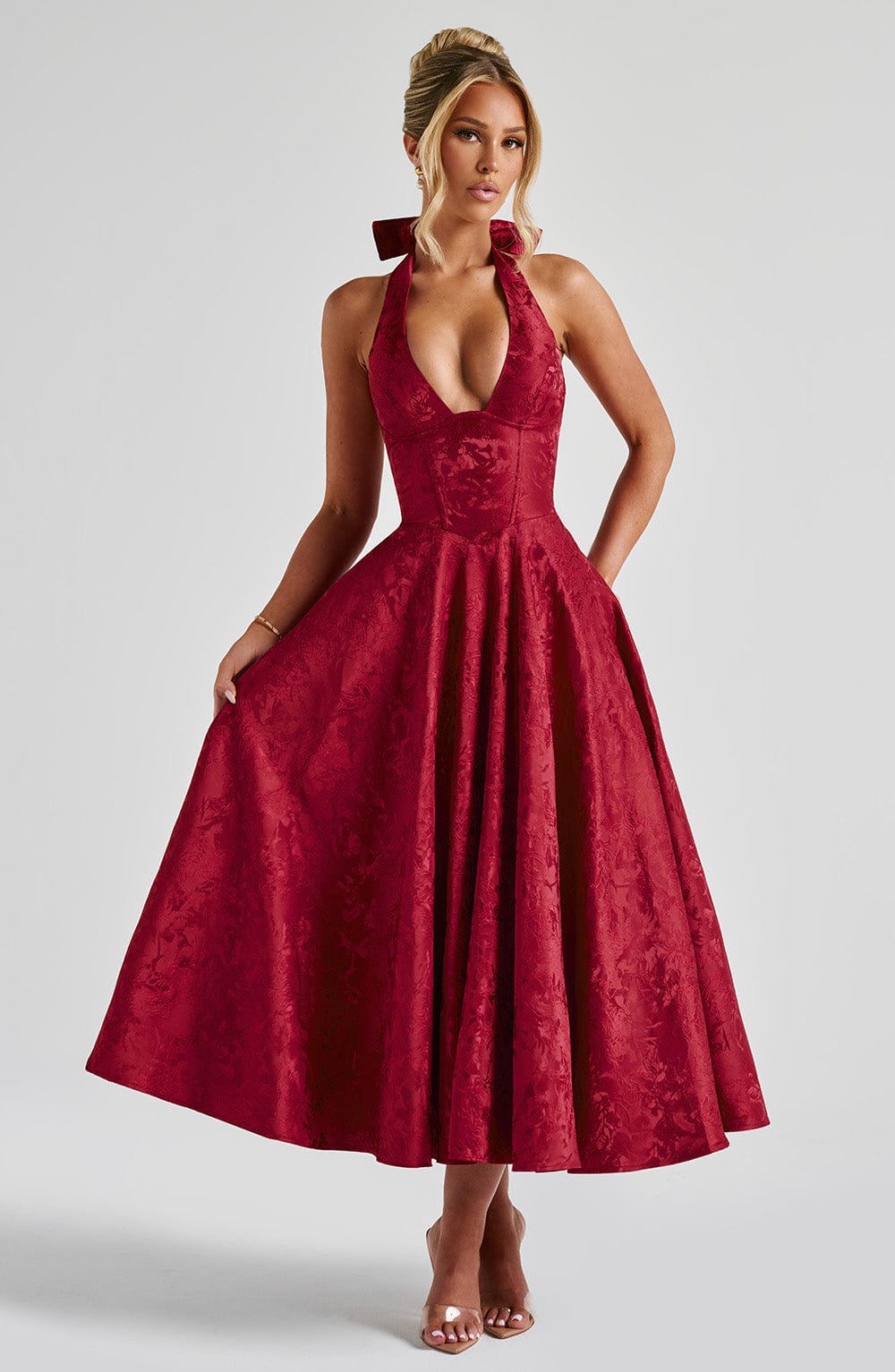 Effie Midi Dress Red