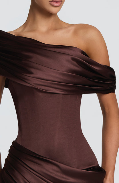 Ella Maxi Dress Plum Brown