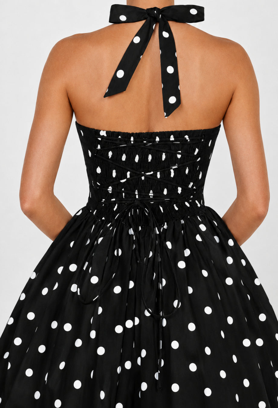 Eloise Polka Dot Mini Dress Black