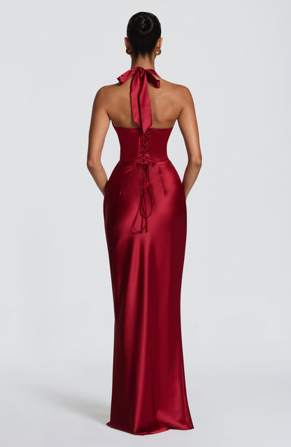 Elowen Maxi Dress Deep Red