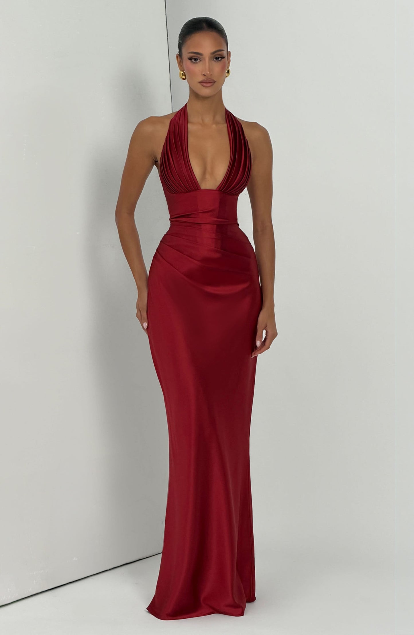 Elowen Maxi Dress Deep Red