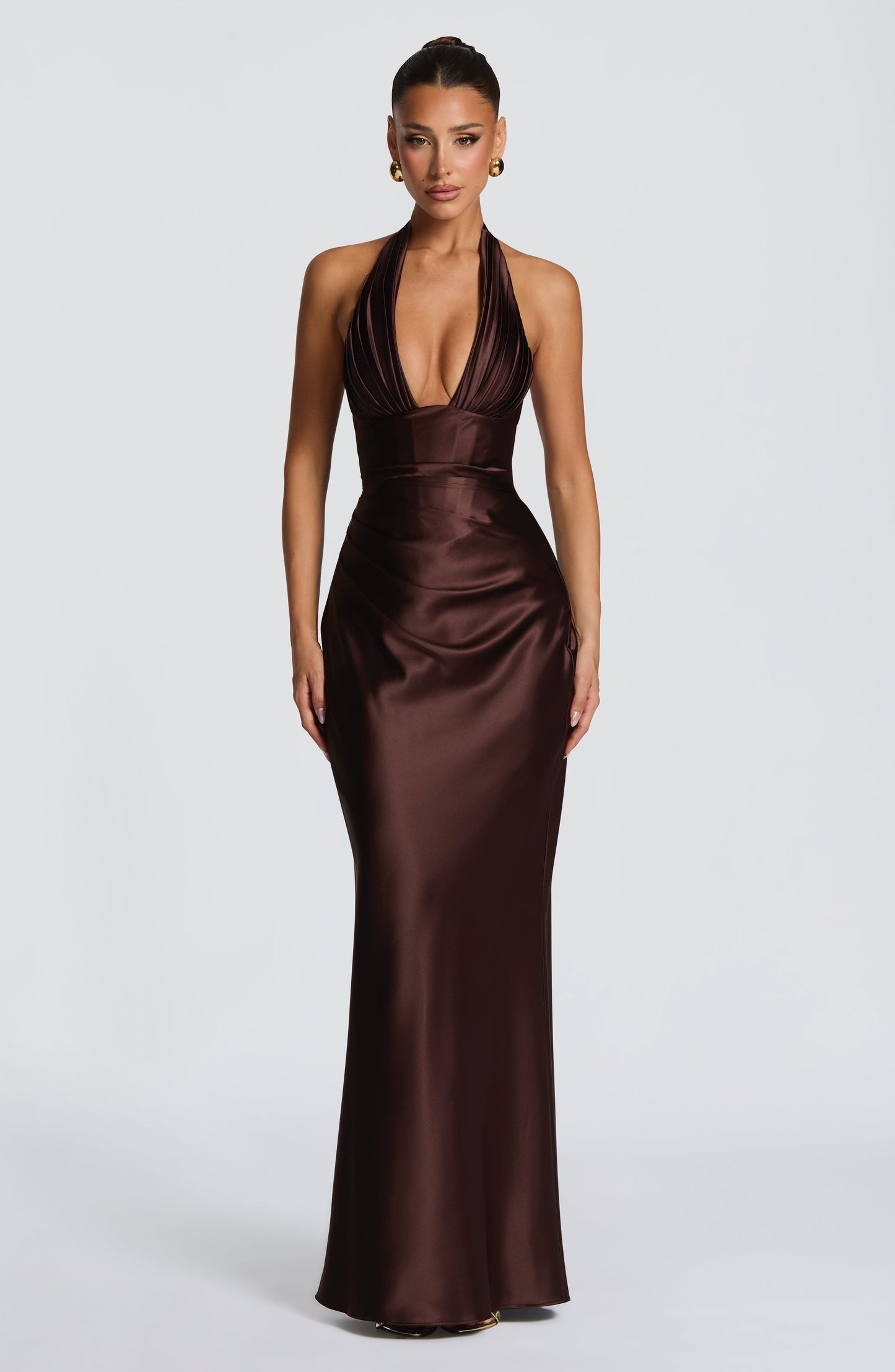 Elowen Maxi Dress Plum Brown