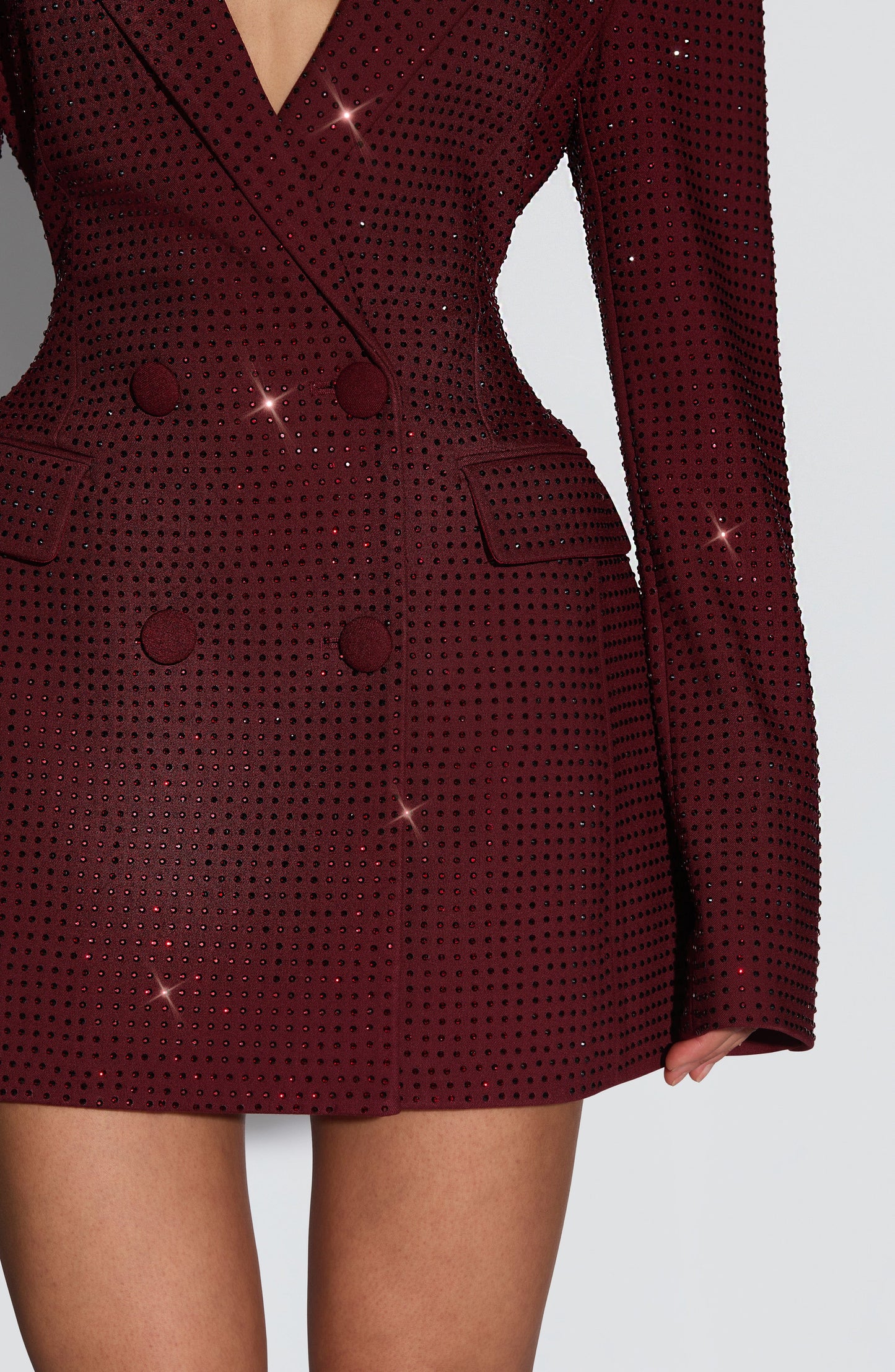 Elvira Mini Dress Burgundy Sparkle
