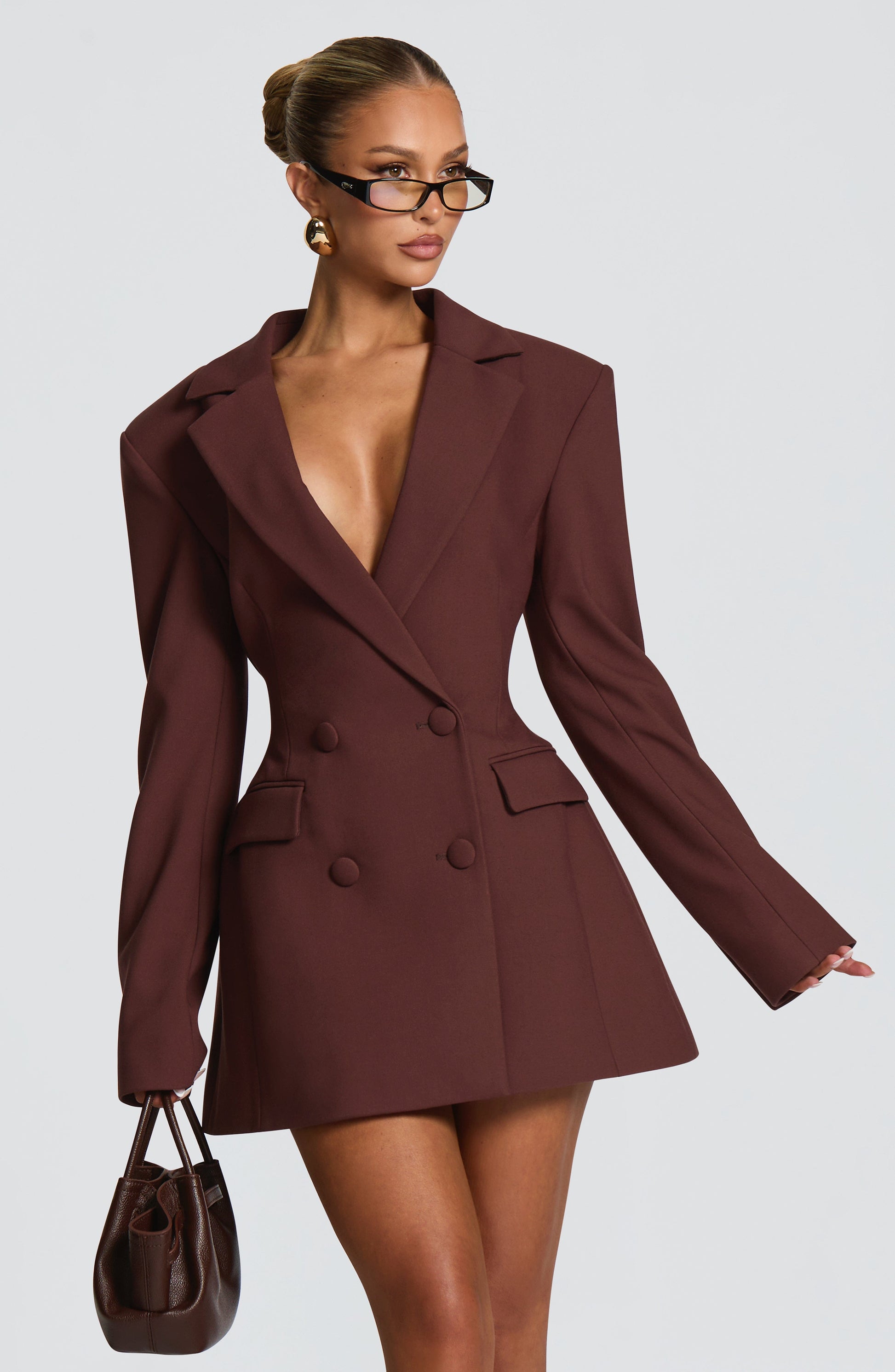 Elvira Mini Dress Plum Brown