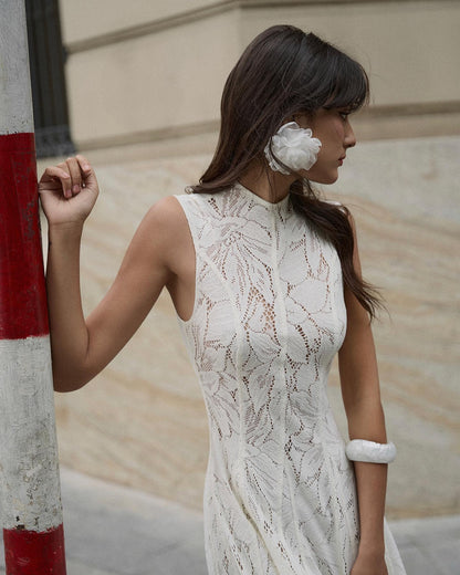 Emery Lace Midi Dress Ivory