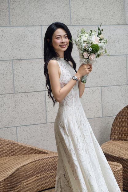 Emery Lace Midi Dress Ivory