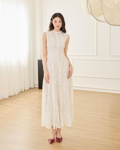 Emery Lace Midi Dress Ivory