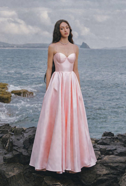 Emrielle Satin Maxi Dress Pink