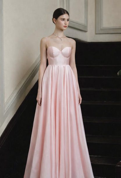 Emrielle Satin Maxi Dress Pink