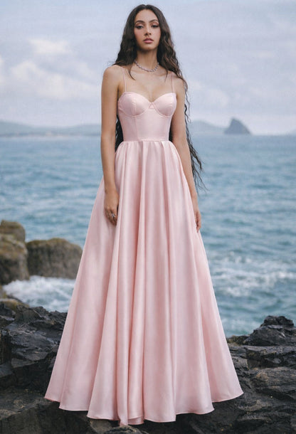 Emrielle Satin Maxi Dress Pink