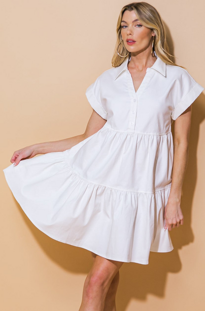 TIMELESS BEAUTY WHITE SWING DRESS