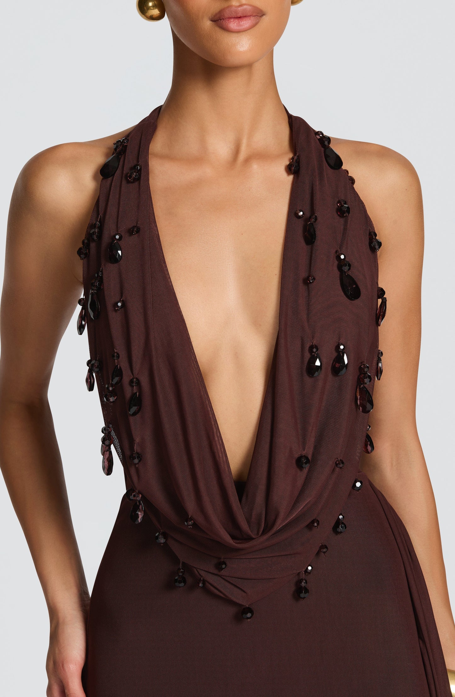 Fabia Maxi Dress Plum Brown