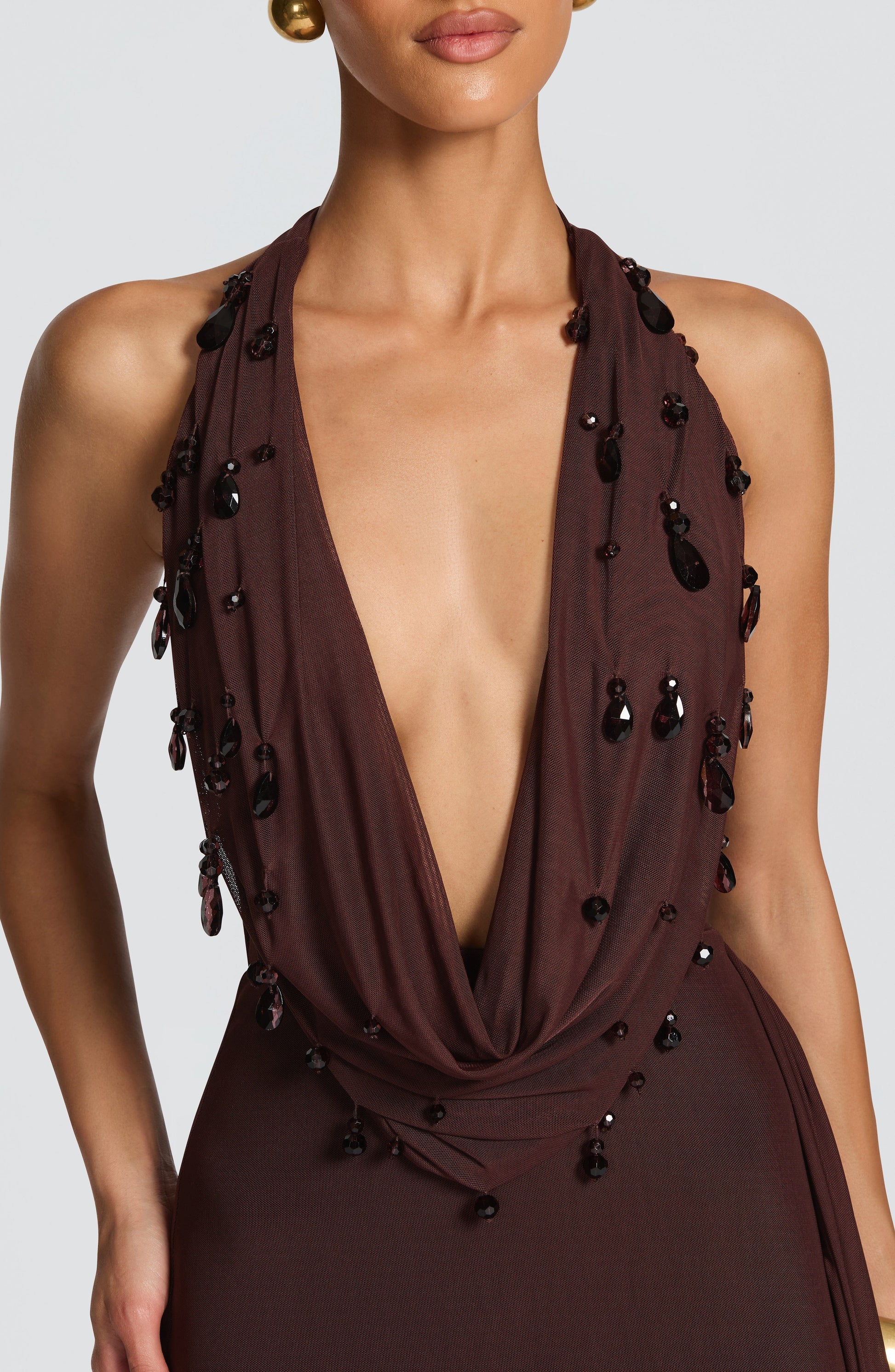 Fabia Maxi Dress Plum Brown