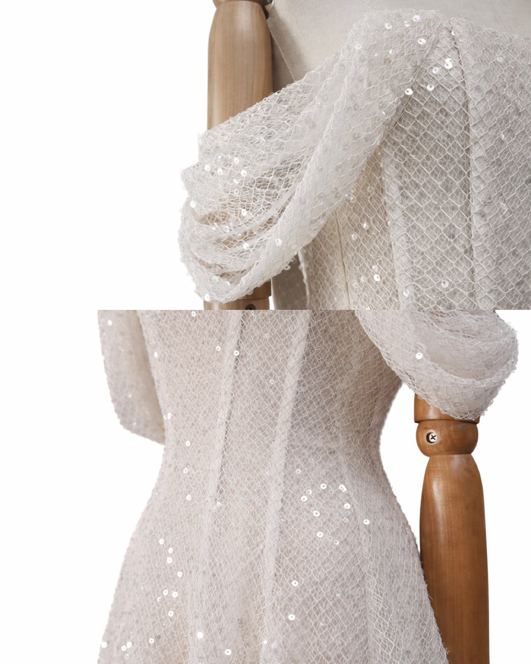 Felicity Off-the-Shoulder Sparkly Midi Dress White
