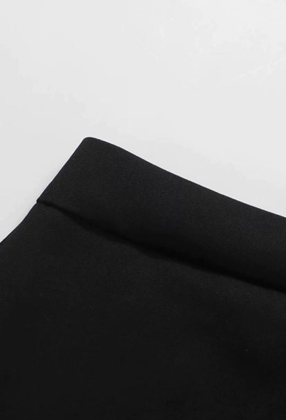 Gloria Fitted Blouse & Pencil Skirt Two-Piece Set Black and White