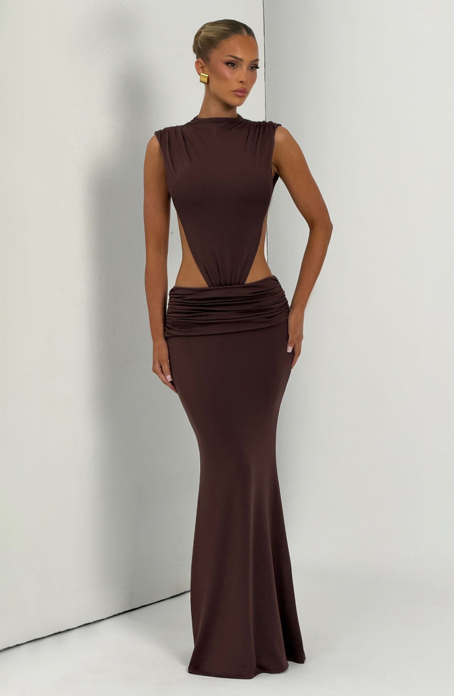 Fenella Maxi Dress Plum Brown