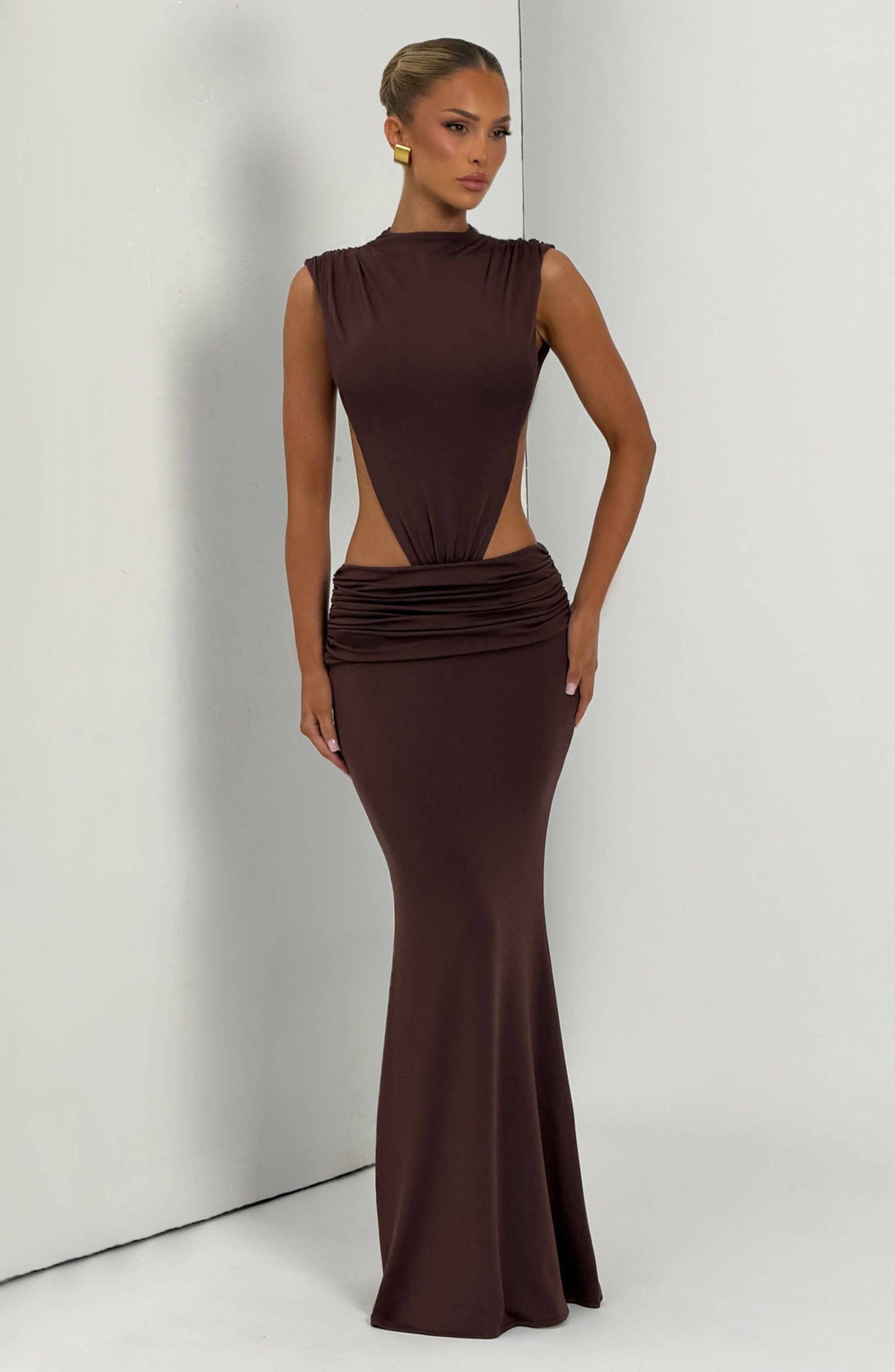 Fenella Maxi Dress Plum Brown