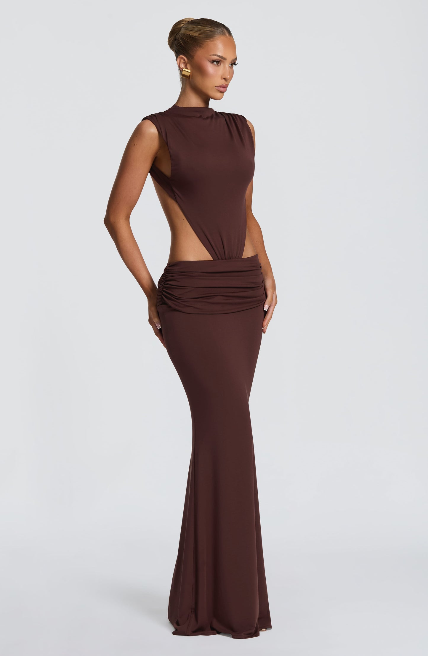 Fenella Maxi Dress Plum Brown