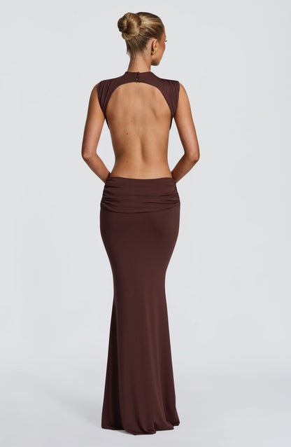 Fenella Maxi Dress Plum Brown