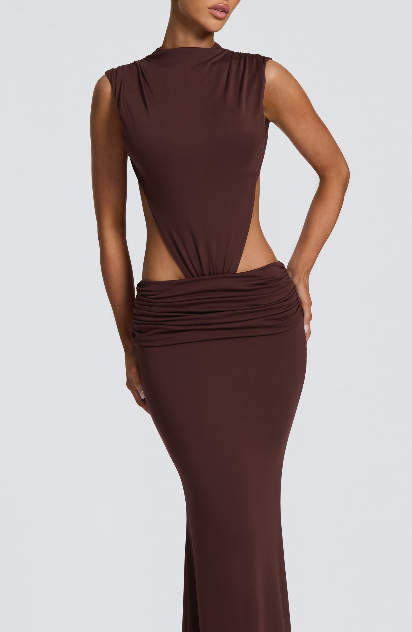 Fenella Maxi Dress Plum Brown