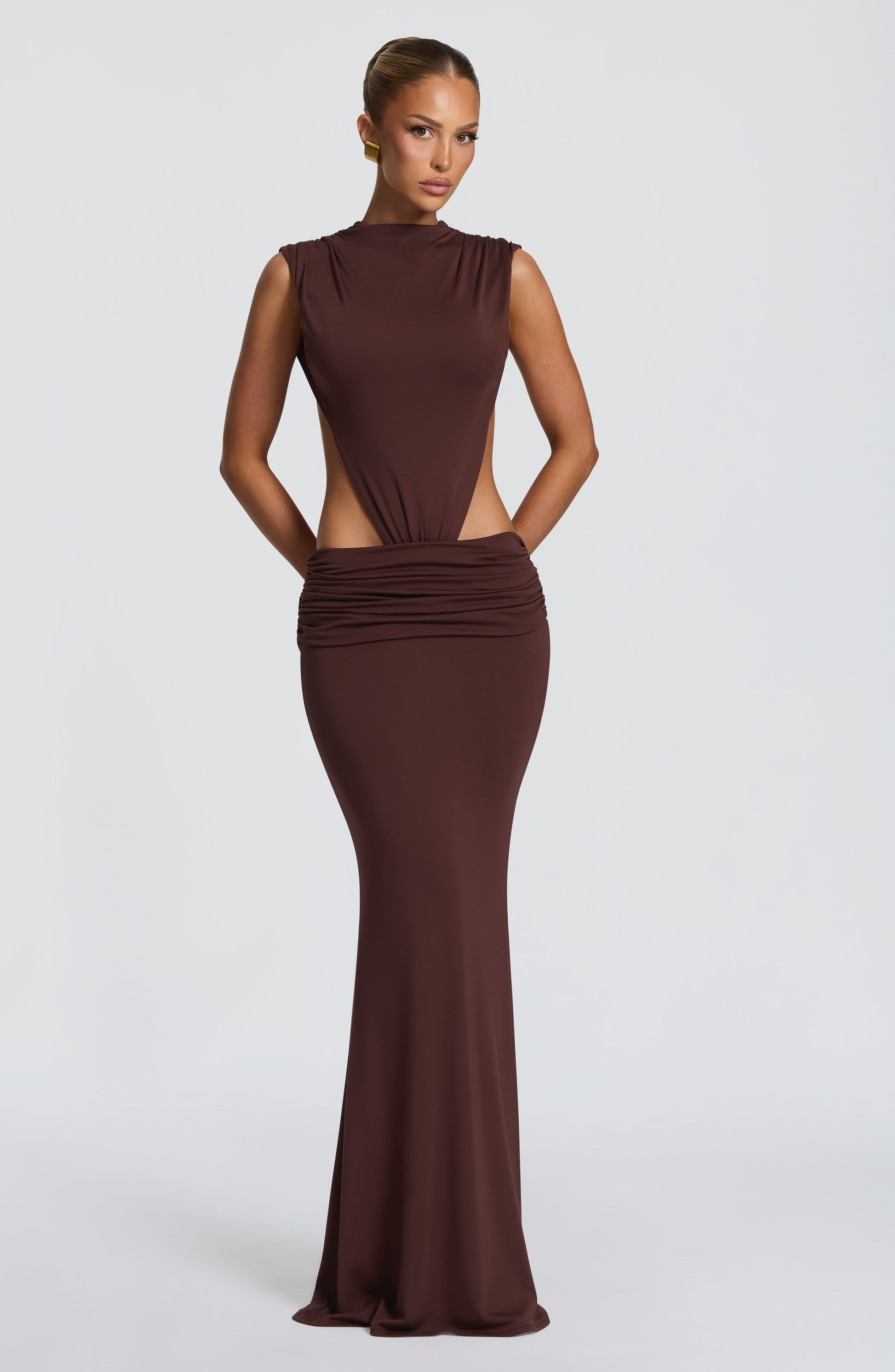 Fenella Maxi Dress Plum Brown
