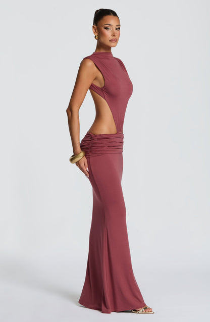 Fenella Maxi Dress Rose Brown