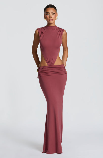 Fenella Maxi Dress Rose Brown