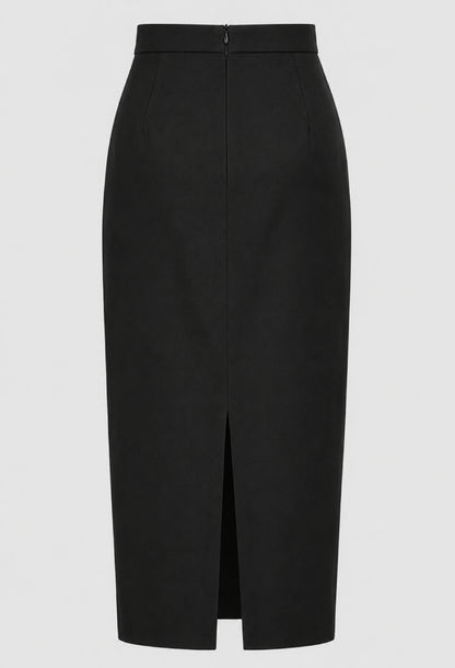 Gloria Fitted Blouse & Pencil Skirt Two-Piece Set Black and White