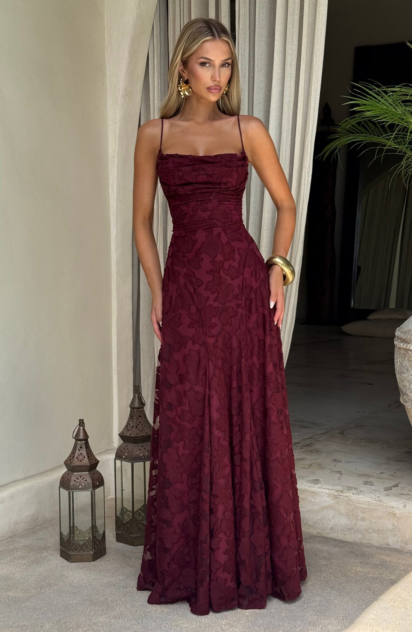 Francis Maxi Dress Cherry Lacquer