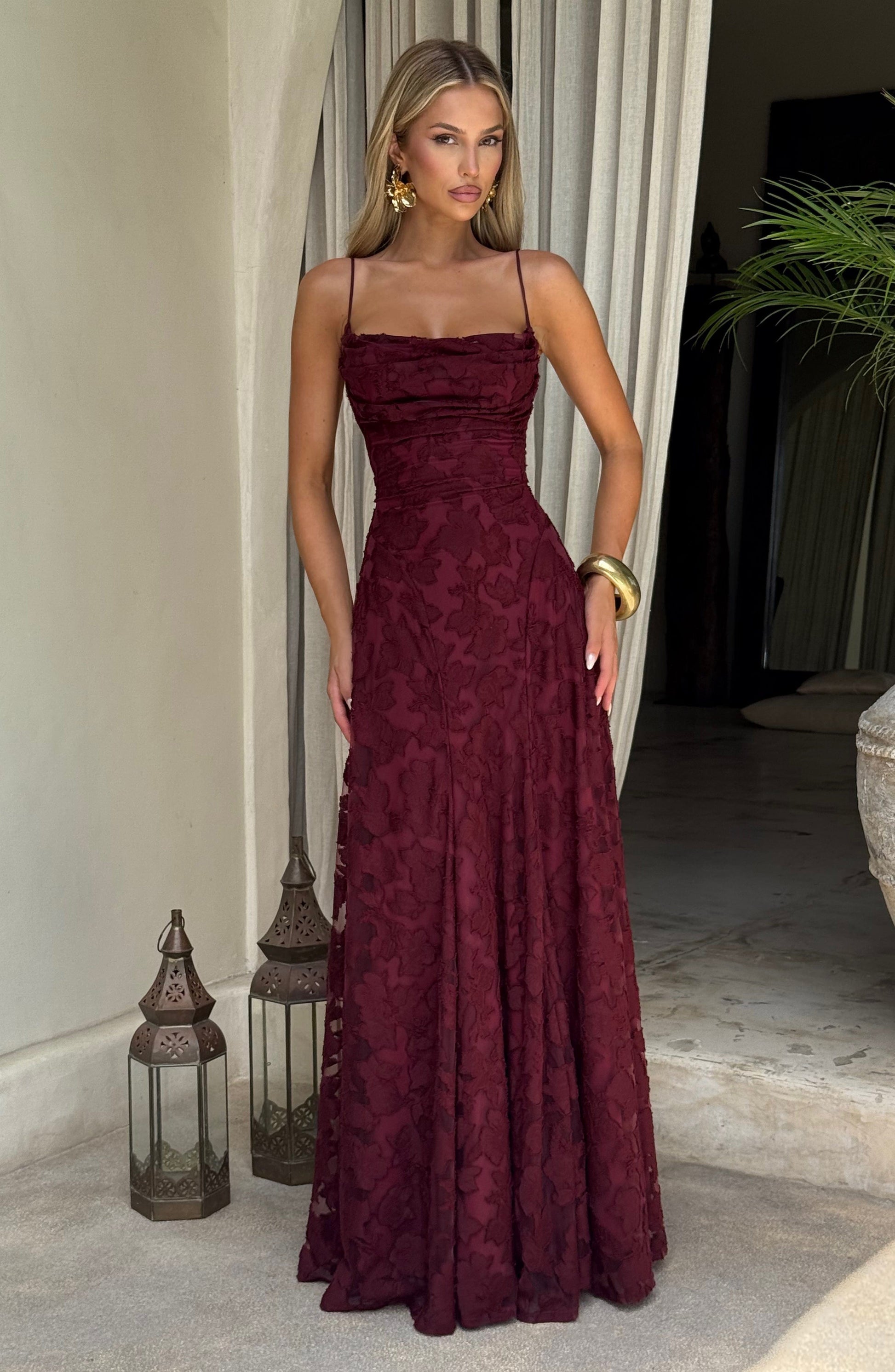 Francis Maxi Dress Cherry Lacquer
