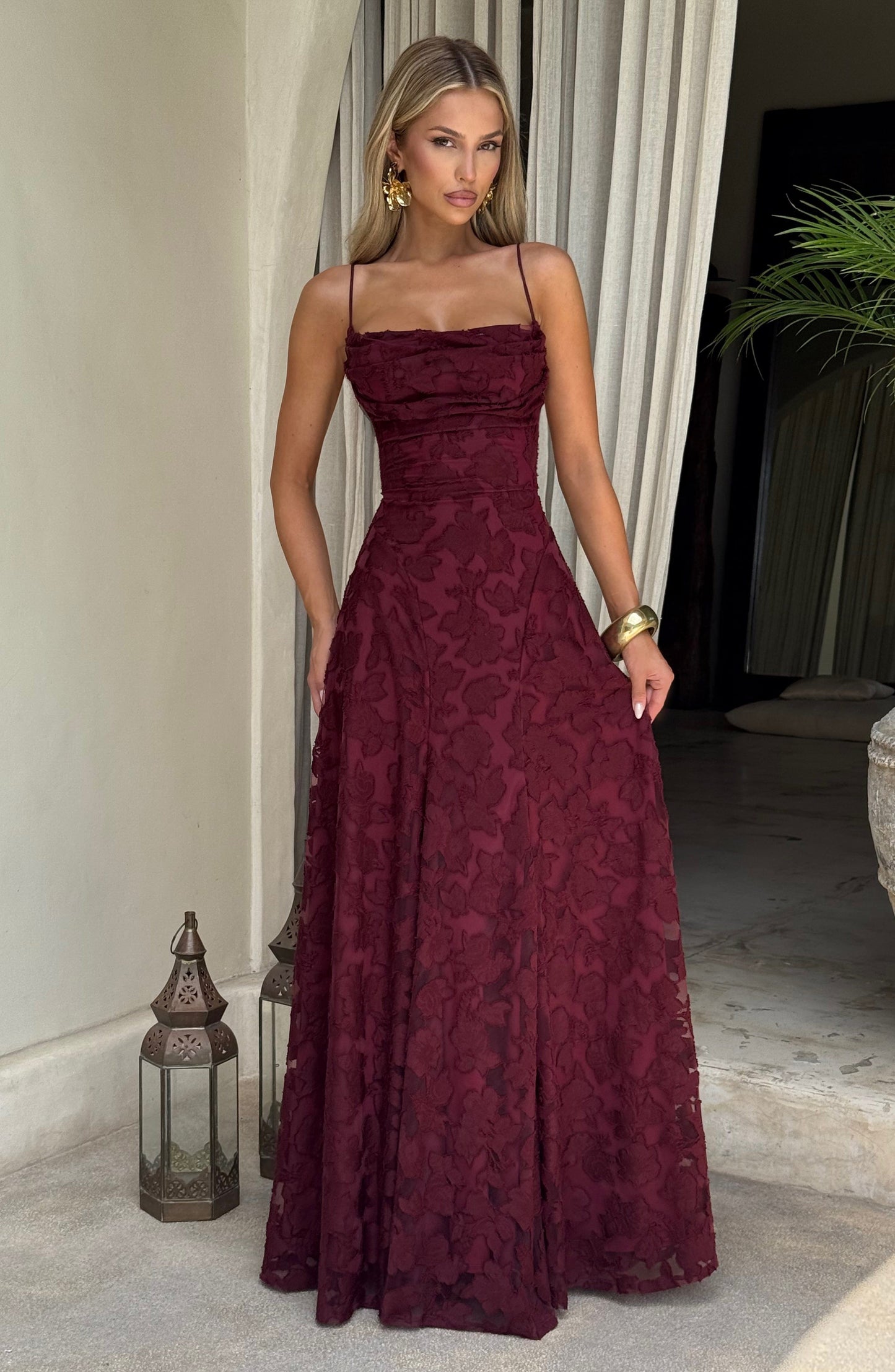 Francis Maxi Dress Cherry Lacquer