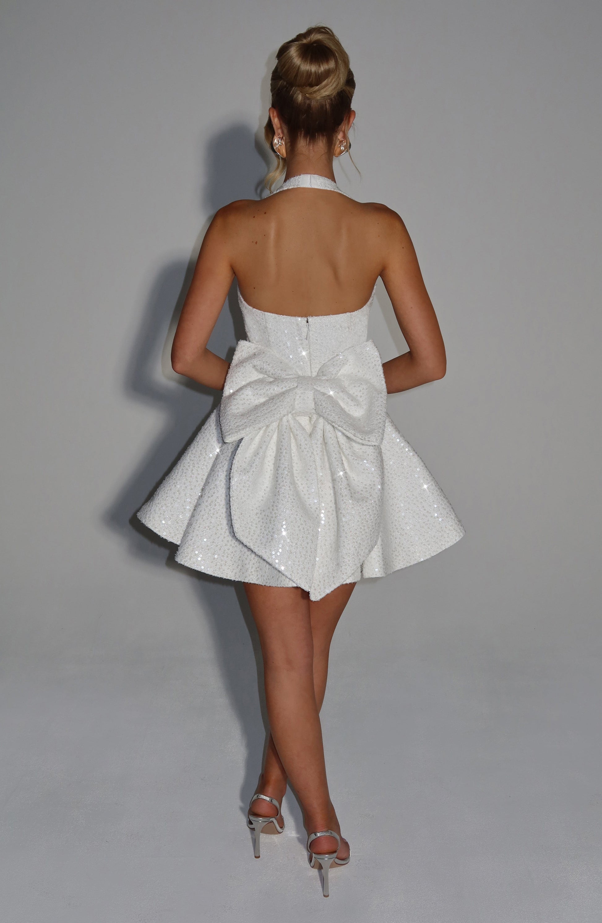 Georgette Mini Dress Ivory