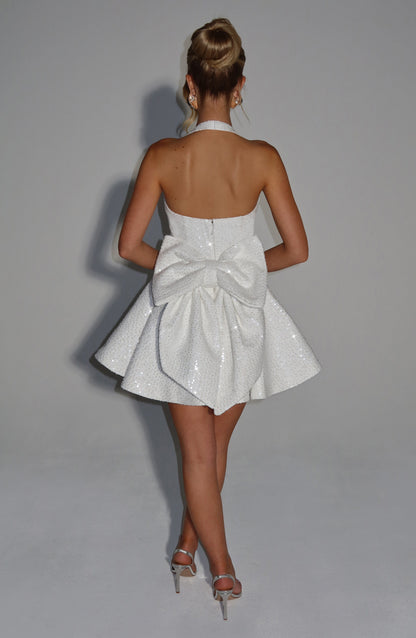 Georgette Mini Dress Ivory