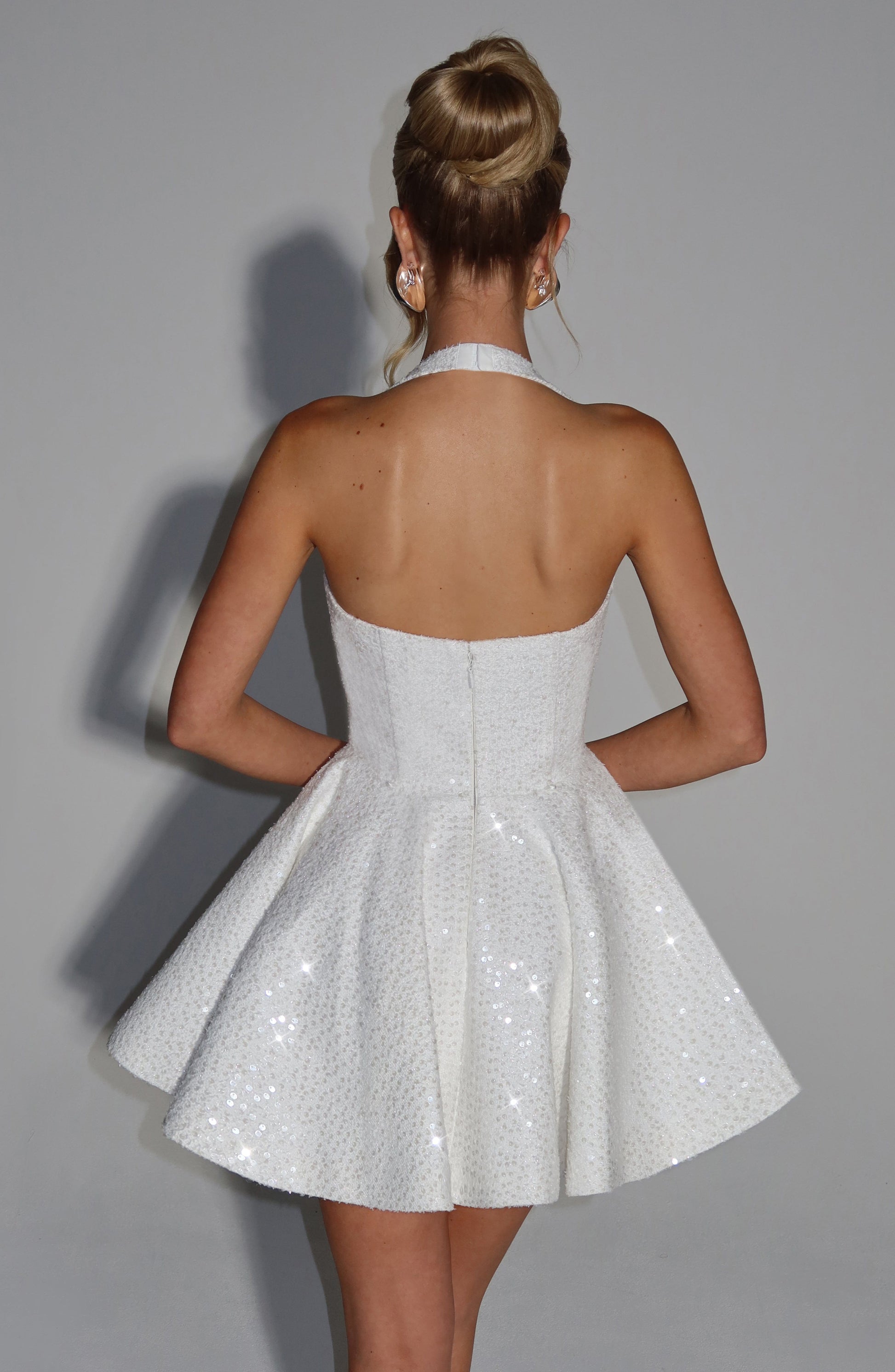 Georgette Mini Dress Ivory